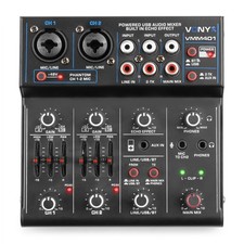 Vonyx VMM401 4-Channel PA Mixer with USB Audio Interface & Bluetooth