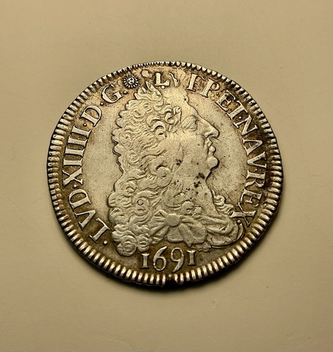 Silver 1691 french king louis - french,