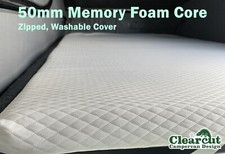 Campervan Pop Top Roof Mattress 50mm Memory Foam Mattress Topper, Elevating Roof
