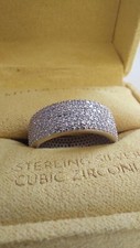 Stella Picciotto Sterling Silver Cubic Zirconia Pavé Ring - Size O 1/2 (US 7.5)