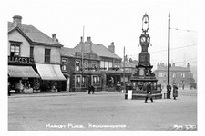 pt5142 - Heckmondwike , Market Place and Clock , Yorkshire - Print 6x4