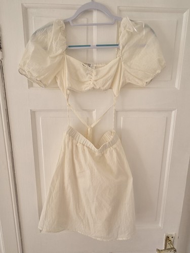 Cream crop set bralet - crop, and