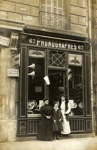 Phonograph shop and staff - shop, in