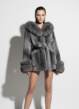 Genuine Fox Fur Trim Oversized
