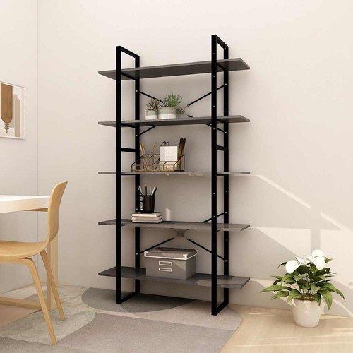 Tier book cabinet grey - 5-tier,