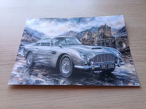 Aston martin db5 watercolour - aston,