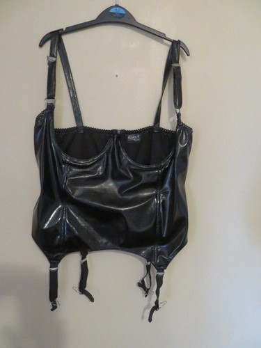 Black pvc underbust - black, basque