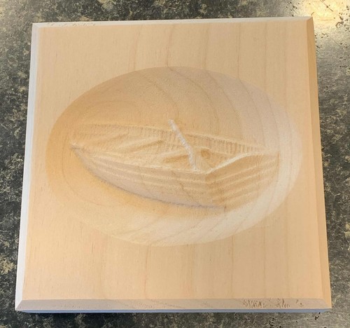 Row boat engraving trim wood - boat,