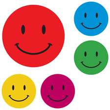 144 Smiley Reward Stickers for School Teachers, Parents (30mm)