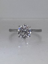 Antique Platinum Old Cut Diamond Solitaire Ring 1.01cts G/SI Certificate 'M'