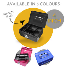 Cathedral Products 4-Inch Key Lockable Cash Box with Coin Slot