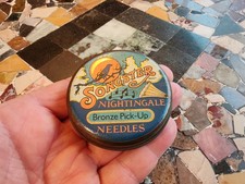 VINTAGE GRAMOPHONE NEEDLE TIN SONGSTER NIGHTINGALE BRONZE PICK UP NEEDLES 