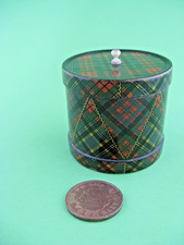 Antique mauchline/ Tartan ware drum box - go to bed