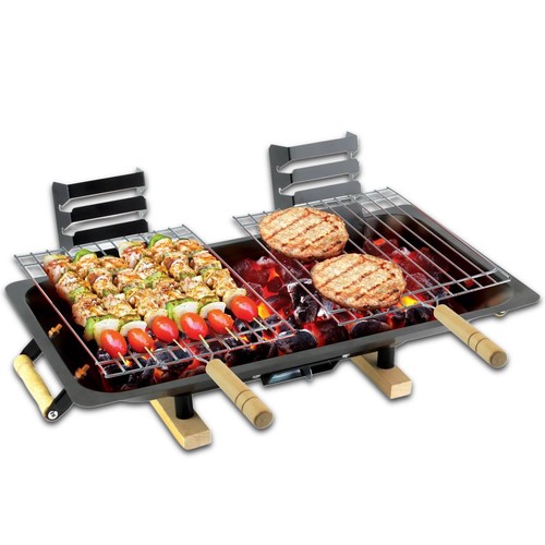 Black portable steel - steel, hibachi