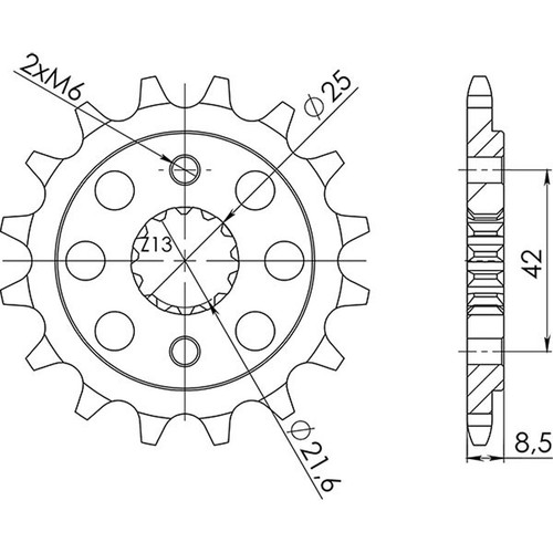 Steel pinion p520 d17 sunstar - p520,