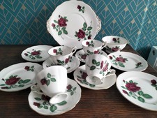 Royal Standard ( Red Velvet) 14 Piece Part Tea Set