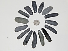 15 Pieces of Natural Cornish Slate drilled with a 2mm hole.