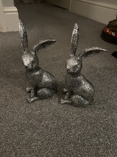 Pair resin hare - a, of