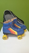 RIO Roller Skates Disco Quad Blueberry Size 6 Retro Style Blue + Yellow Wheels