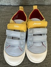 Clarks Disney Little Mermaid Girls City Shell Toddler Yellow Canvas Shoes 10.5F