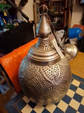 Vintage Hanging Moroccan 50cm Metal Ceiling Pendent Light by Alberto Germany *