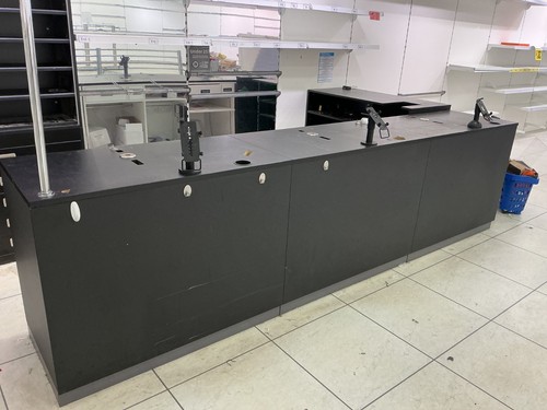 Black retail shop counter - retail,