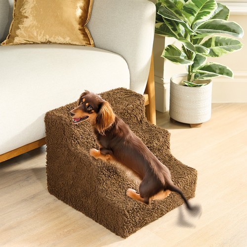 Fleece covered pet steps - covered,