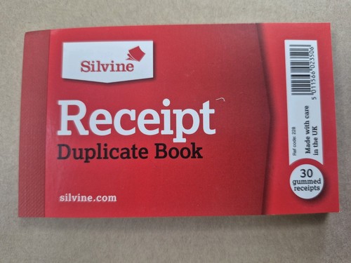 Silvine receipt duplicate - receipt,