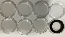 8 Clear Plastic Coin Holders (used)