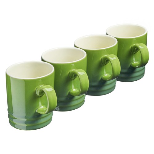Colourful stoneware mugs set - colourful,