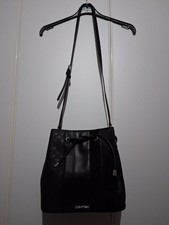 Calvin Klein Women's Black Gabrianna Novelty Bucket Shoulder Bag