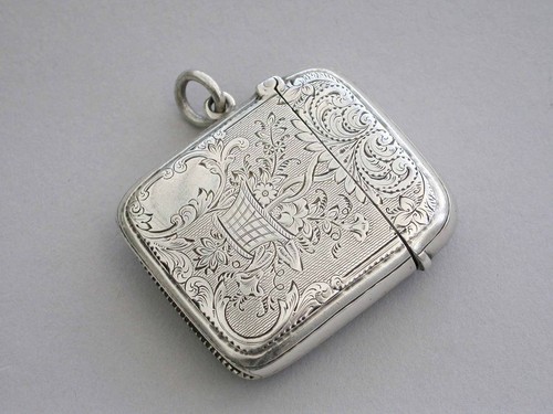 Edwardian silver vesta case - edwardian,