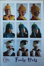 Original Craftime Dk Adult Funky Hats Gloves & Mittens Knitting Pattern Sc8