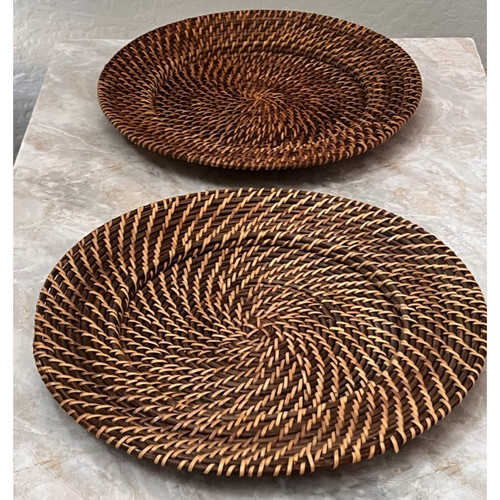 Wicker rattan charger plates - wicker,