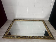 Huge Gold Framed Overmantle Mirror Wall Hanging Ornate Rectangle Over Mantle