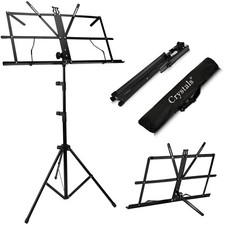 SHEET MUSIC BOOK STAND + CARRYING BAG PORTABLE FOLDING METAL STAND ADJUSTABLE