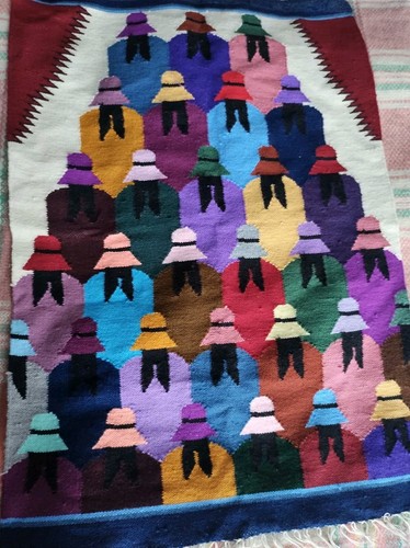 Vintage hand woven rug - vintage,