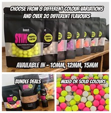 12MM BOOST GLUGGED FLUORO POP UP BOILIES - CHOOSE FROM ALL COLOURS & FLAVOURS!