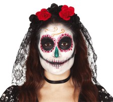 Black lace veil tiara - black,