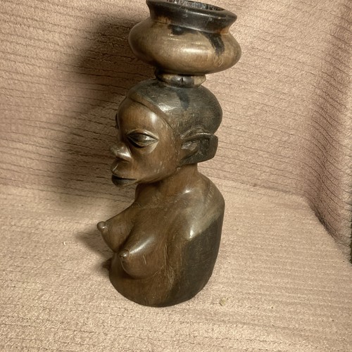 African tribal carved woman - tribal,