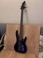 Aria Pro II Magna Series 5 String Bass - Black + Stagg  Hard Case