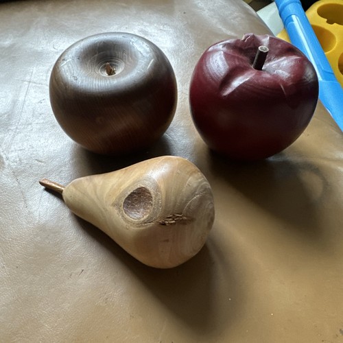 Carved wooden fruit - 3,