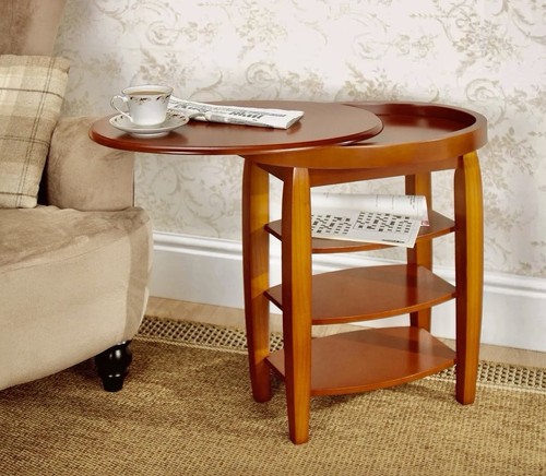 Swivel top side table - top,