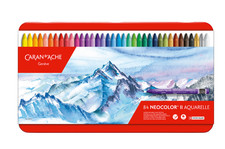 Caran d'Ache Neocolor II Aquarelle Water- Soluble Wax Pastels, Set Of 84 Pastels