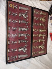 Manapoulis High Quality Metal Chess Pieces Greek Warriors Boxed Pieces To 10 Cm