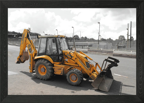 Yellow jcb backhoe - jcb, on