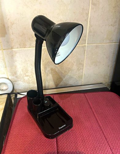 Powatron black gooseneck desk - black,