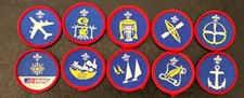 10 Assorted discontinued Scout Activity Badges ideal for camp blanket/collection