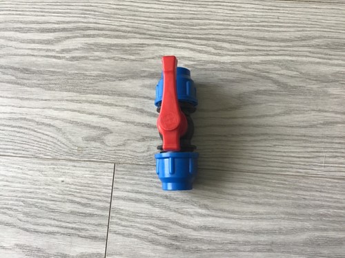 Red lever 25mm mdpe stopcock - lever,