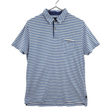 Musto Men's Striped Polo Shirt Size Medium Cotton Blue/White